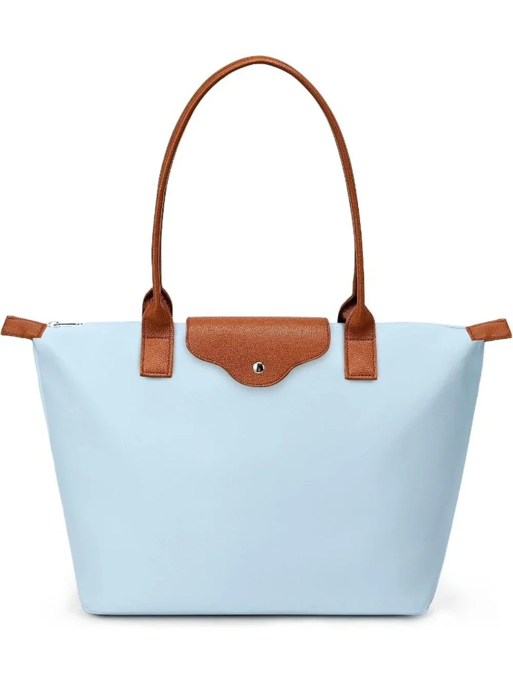 👜Women's Sky Blue Nylon Tote Bag Large Capacity Shoulder Handbag With Zipper